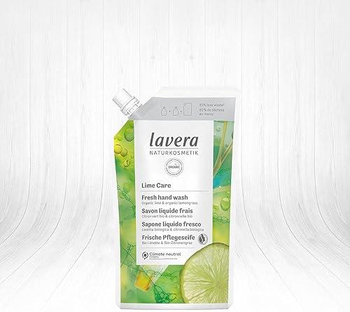 lavera Refill Pouch Lime Care Hand Wash • Organic Lime & Organic Lemongrass • Mild Cleansing • Vegan • Skin-Neutral pH • 500ml