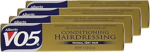 Alberto VO5 Conditioning Hairdressing - Normal to Dry Hair - Hair Conditioner Smooths Frizz and Enhances Color Vibrancy - 1.5 oz - Pack of 4
