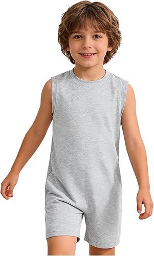 easyforever Girls Boys Special Needs Adaptive Clothing Autism Kids Anti-strip Jumpsuit Sleeveless Romper Bodysuit