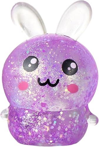 Easter Basket Stuffers, Squishy Easter Bunny Stress Balls for Adults, Easter Toys Stress Relief Fidget Balls, Easter Basket Stuffers Ideas Gifts (Purple)