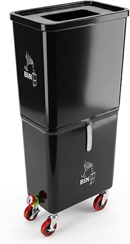 Black Commercial with Wheels – Dual Compartment for Liquid Waste & Garnish Disposal – HDPE Drink Dump Station for Bars, Restaurants & Events