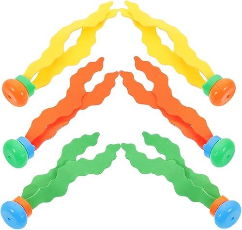 BESTonZON 6 PCS Pool Toys for Kids, Pool Diving Toys Seaweed Sets, Swimming Water Games Games, Diving Rings for Summer Swim for Ages 3-12 (Random Color)