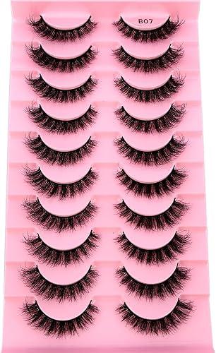 HBZGTLAD New 10 Pairs Natural Thick False Eyelashes Fake Lashes Long Makeup 3d Mink Lashes Extension Eyelash Mink Eyelashes for Beauty (B07)