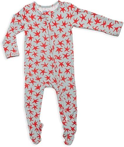 Little Worldz Viscose from Bamboo Baby Pajamas Footed Sleeper with 2-Way Zipper PJs Hypoallergenic for Boys & Girls