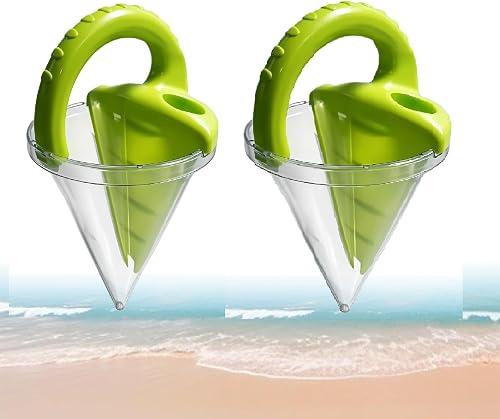 Beach Spilling Sand Funnel, Sand and Water Mixing Dripper Writing Beach Toy, Spilling Funnel Toy, Sands Building for Adults Out (1, GN)