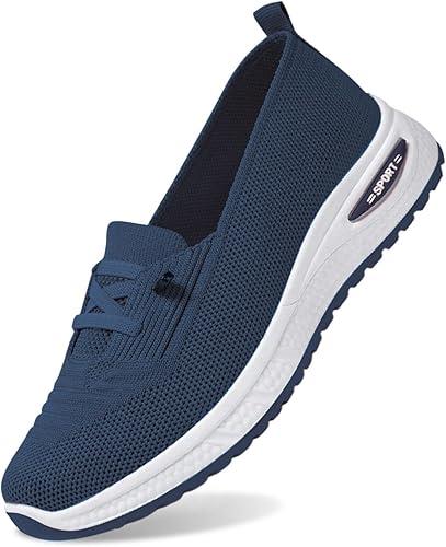 Women Trainers Without Laces - Orthopaedic Shoes No Lace Slip-On Walking Shoes Trainers