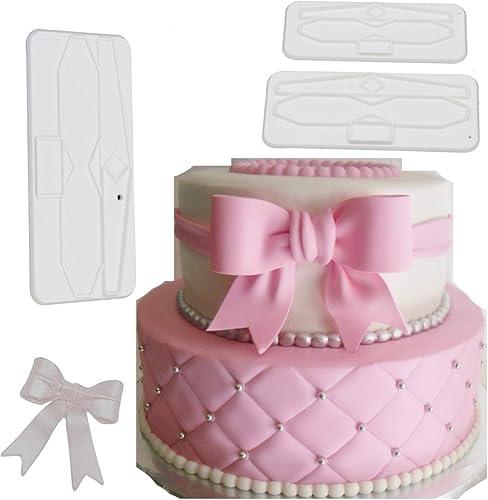 ribbon bowknot bow tie cutter set cookie impression mold plastic cutter fondant sugar paste cutter gum paste Modelling Tools for Cake Cupcake Toppers Decoration Pack of 3