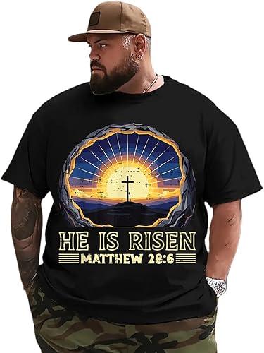 Big and Tall Christian Shirts for Men Graphic Tee Jesus Faith Funny T Shirt T0 5KSJ G11P