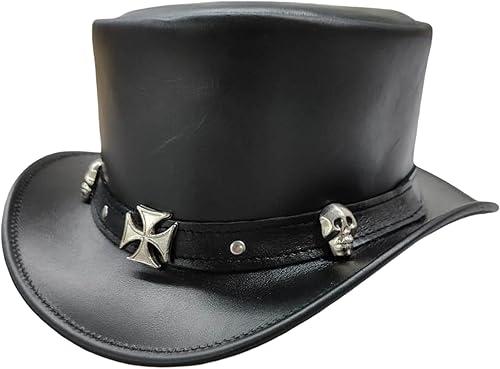 Handmade Leather Top Hat, Multiple Styles & Colors, Men Women Kids, Made to Order