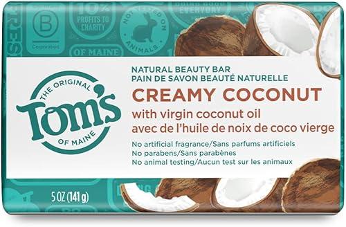Tom's of Maine Natural Beauty Bar Soap, Creamy Coconut With Virgin Coconut Oil, 5 oz.