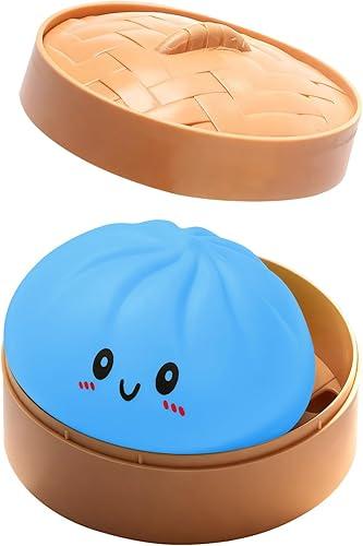 Dumpling Squishy Fidgets Squeeze Toys Slow Rising Squeeze Glitter Dumpling Stress Balls Squishies Cute Slow Rise Sensory Stress Relief Classic Slow-Rise for Kids Squishy Toys for Adults Royal Blue