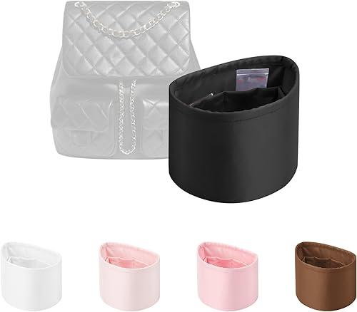 Backpack Organizer Insert - Satin & Lightweight Fabric with Pockets to Keep Your Items Neatly Stored, Ideal for Commute & Travel, Fits Chanel Duma Medium Backpack(Black, 23A/23P/24A Medium)