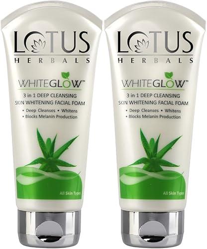 White-Glow Deep Cleansing Facial Foam Face Wash, 3 in 1 Formula, Dark Spot Control, For All Skin Types, 100g, Pack of 2