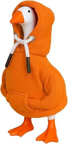 7 Inch Desk Goose Outfit Hoodie Magnetic Tabletop Decor Key Holder Costume Accessory for Home Office Desk Decorations (Orange)