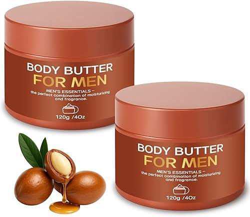 2-Pack Body Butter for Men, Body Cream for Men, Pheromone Scented Cream, Hydrates and Moisturizes to Enhance Attractiveness, Cream with All-Day Fragrance, 8Oz