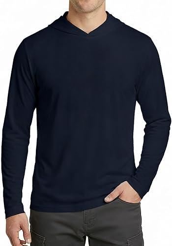 Ecosunny Men's Sun Protection Hoodie Shirts UPF 50+ Long Sleeve UV Swim Shirt Fishing Hiking Running Rash Guard Quick Dry