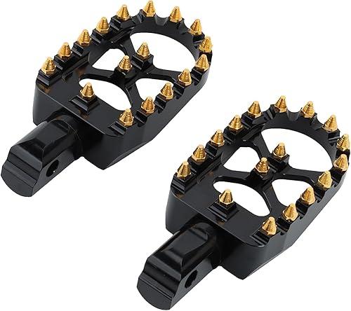 Wide Foot Pegs MX Mini Floorboards Footrest for Harley Softail 2018-2024 Street Bob Deluxe Low Rider Fat Bob Sport Glide Fatboy Breakout Slim (Rear Peg, Gold Black)