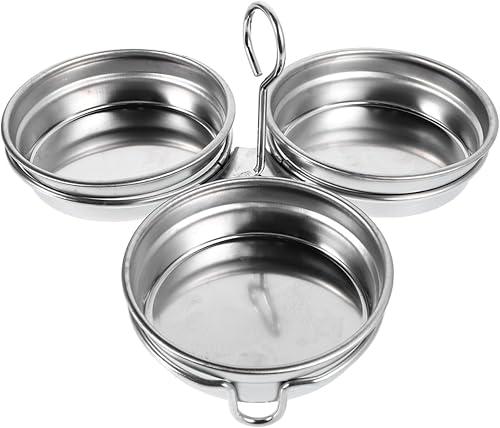 BESTOYARD Egg Poacher Stainless Steel Poached Egg Maker Nonstick Boiling Mold 7.08X7.08X2.75In Multifunctional Steamed Pan Kitchen Tool