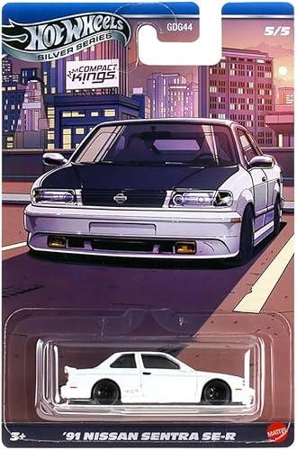 Hot Wheels Silver Series '91 Nissan Sentra SE-R [White] Compact Kings 5/5, 1:64 Scale Diecast Toy Vehicle