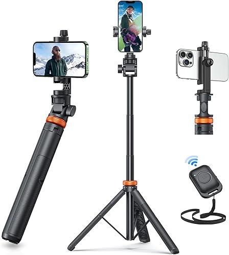 EUCOS 62" Phone Tripod, Tripod for iPhone & Selfie Stick with Remote, Extendable Cell Phone Stand & Ultimate Phone Holder, Solidest Phone Stand Compatible with iPhone/Android — 23% off