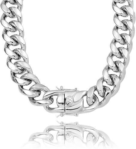 SDA Wide Chunky Gold Chain Necklace - Heavy and Waterproof 316L Surgical Steel with 18K Gold Plating for Modern Men and Women into Hip Hop Fashion