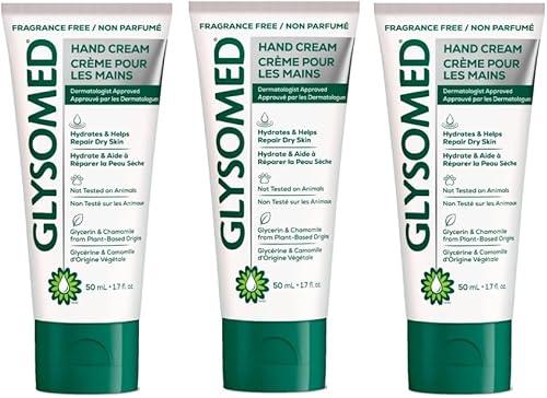 Glysomed Hand Cream 1.7 Oz Purse Travel Size Fragrance Free (3 Tubes)