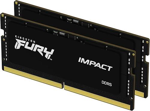 Kingston FURY Impact 64GB (2x32GB) 5600MT/s DDR5 CL40 Laptop Memory Kit of 2 | Lower Power Comsumption | Intel XMP 3.0 | Plug N Play | KF556S40IBK2-64