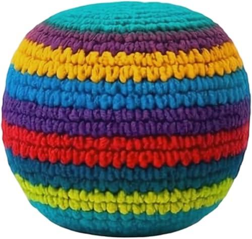 2.36 Inches Crochet Footbag Hacky Knitted Kick Balls for Adults Colorful Juggling Sacks Handmade Footbags