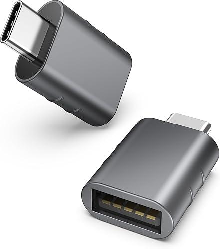 Syntech USB C to USB Adapter Pack of 2, USB 3.0 Female to Thunderbolt 4/3 Adapter Compatible with MacBook Pro Air 2024, Surface, iPad, iPhone, Galaxy Notebook, XPS and More Type C Devices, Space Grey — 38% off