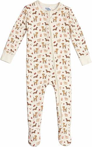 Little Worldz Viscose from Bamboo Baby Pajamas Footed Sleeper with 2-Way Zipper PJs Hypoallergenic for Boys & Girls