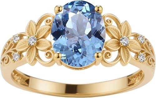 1 CT Oval Gemstone Vintage Engagement Ring for Women Moissanite Flower Filigree Promise 925 Sterling Silver/10K/14K/18K Solid Gold Yellow Gold Wedding Anniversary Rings for Her Wife Bridal