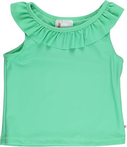 RuffleButts Girls UPF50+ Sun Protected Athletic Active Ruffle Stretch Tank Top