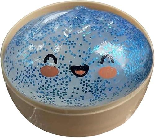 Dumplings Squishy Mystery Stress Relief Fidget Toy with Steamer Realistic Steamed Bun Sensory Squeeze, Cute Squishy Dumpling Desk Decor for Adults & Teens, Birthday Gift D