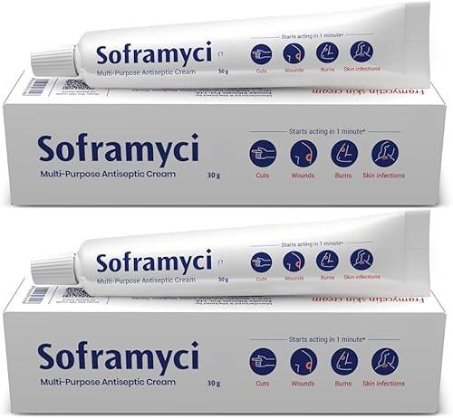 External Use Skin Care Sof.ramyc.in multipurpose ant.iceptic cream of 30gm pack of 2