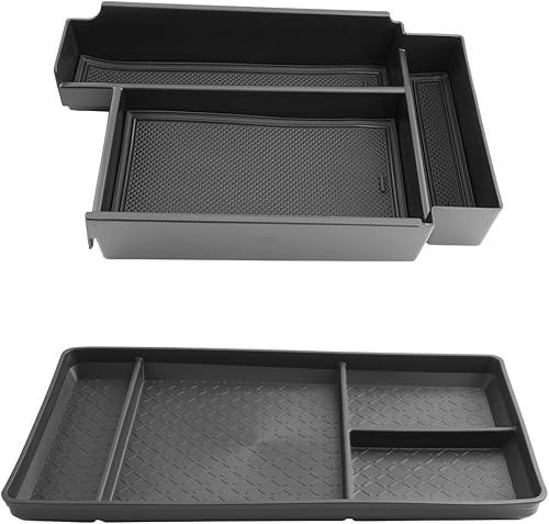 CDEFG 2Pcs for 2026 Nissan Pathfinder Center Console Organizer, for 2025 2026 Nissan Pathfinder (S/SV/SL/Rock Creek/Platinum) Accessories Middle & Lower Console Organizer Storage Box