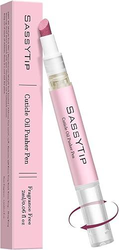 Ceramic Cuticle Pusher & Oil Pen, 2ml Rose/Lavender/Fragrance Free Scented Nail Care Pen, Gentle Cuticle Remover for Dry & Damaged Nails, Moisturize Strengthen Brighten (Pink)