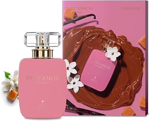 PUREAMOR Pheromone Perfume for Women, Sweet Rome Extrait de Parfum - Long Lasting Sweet Gourmand Caramel & Vanilla Scent, 30% High Concentration, Full Size Fragrance Spray, 1.0 oz / 30 ml