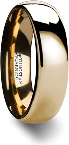 ORO Traditional Domed Gold-Plated Tungsten Carbide Wedding Ring
