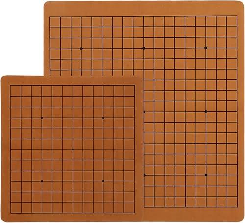2Pcs Portable Leather Go Chessboard Double Sided Folding Board Game for Soft PU for Travel Random Color