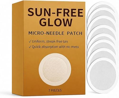 Sun-Free Glow Patch, 7 Pieces Round Micro-Tip Beauty Patches, Peel and Place Body Glow patch fes or Easy Routine Use, No-Mess Self-Tanning Patches Format for Travel, Daily Beauty and On-the-Go Care