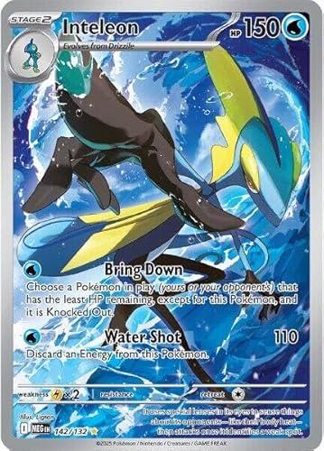 Pokemon - Inteleon 142/132 - Mega Evolution - Illustration Rare - Foil - Single Card