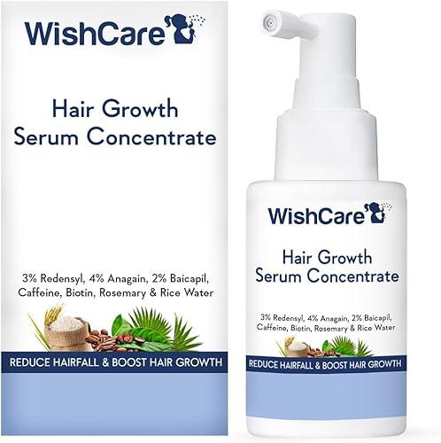 WishCare Hair Growth Serum Concentrate - Rosemary, 3% Redensyl, 4% Anagain, 2% Baicapil, Caffeine, Biotin, Plant Keratin & Rice Water