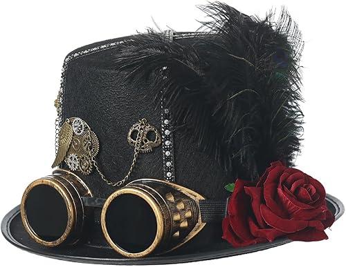 BLESSUME Unisex Steampunk Top Hat for Carnival Halloween Theme Party