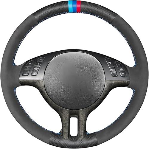 MEWANT Steering Wheel Cover for BMW 3 Series E46 E46/5 2000 2001 2002 2003 2001 2005 / X5 E53 2000-2001 Interior Accessories Hand-Stitched Steering Wheel Wrap