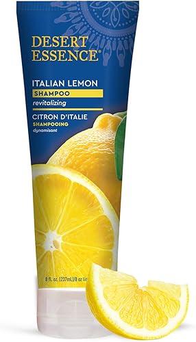 Desert Essence Italian Lemon Clarifying Shampoo with Lemon Peel Oil & Aloe, Vegan, Gluten-Free, No Artifical Fragrances, 8 fl oz