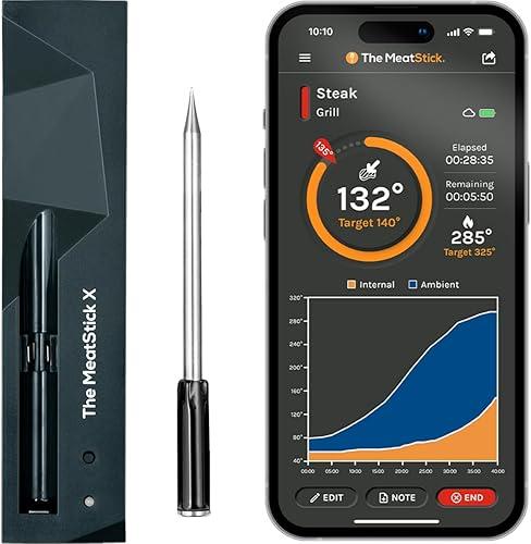 MeatStick X – Smart Wireless Meat Probe for Grilling, Smoking & BBQ | 500ft+ Bluetooth Range | Works in Oven, Smoker & Grill
