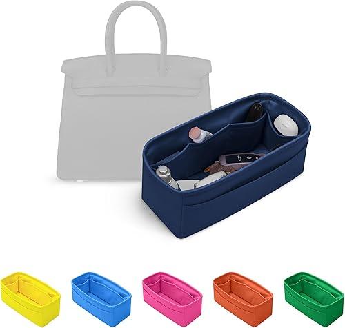 Bag Organizer Insert, Silky-Soft Lightweight Design, Multi-Pocket, Keeps Bag Organized & Protects Interior, Fits Birkin 25, Ideal for Travel & Daily Use(Blue nuit, BK25 Retourne)