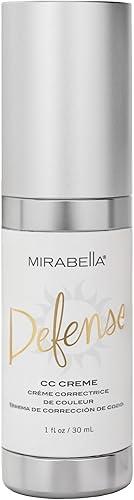 Mirabella Defense CC Creme Full Coverage Foundation with SPF 20, CC Cream Foundation with Sunscreen & Hyaluronic Acid, Oil Control with Salicylic Acid - Medium