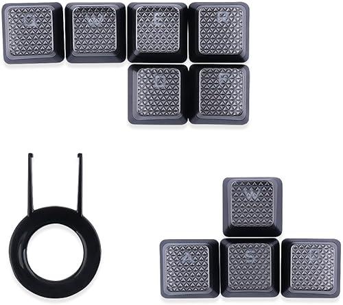 10Keys Backlit Textured Keycaps Replacement for Corsair K100 and K70PRO Mechanical Gaming Keyboard (Silver Grey Hexagonal)