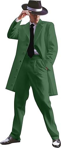 HBDesign Mens 2 Piece 6 Button Peak Lapel Slim Fit Long Pattern Suits Black